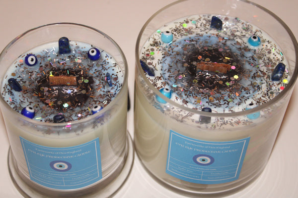 Evil Eye Candle|Evil Eye Crystal Candle|Protection Candle|Protection Crystal Candle|Crystal Candle|Crystal Candles|Evil Eye|Faerieworks
