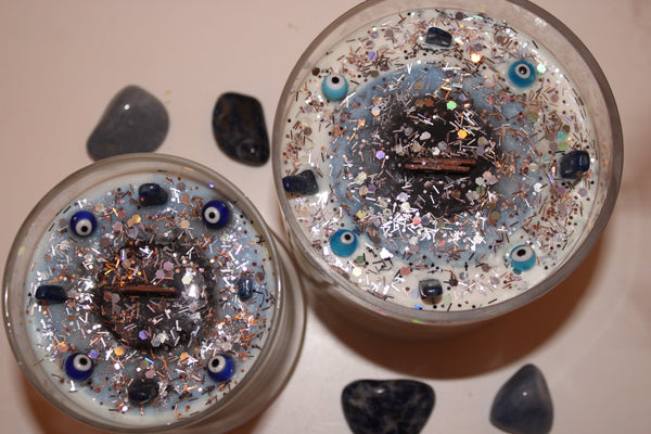 Evil Eye Candle|Evil Eye Crystal Candle|Protection Candle|Protection Crystal Candle|Crystal Candle|Crystal Candles|Evil Eye|Faerieworks