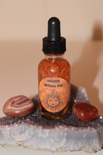 Helios Ritual Oil|Crystal Infused Body Oil|Body Oil|Crystal Oil|Manifestation Oil|Shimmer Body Oil|Body Shimmer|Body Glitter|Sun Goddess|Sun