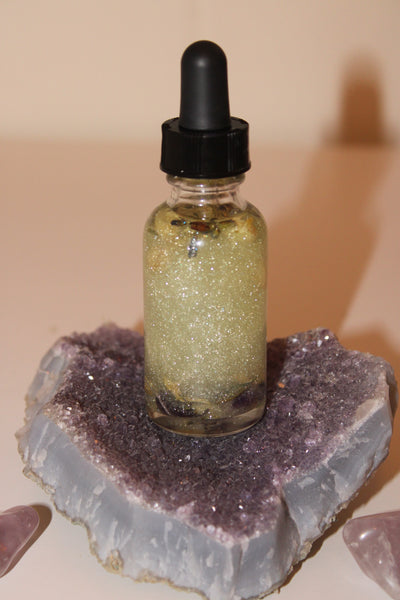 New Moon Ritual Oil|Crystal Infused Body Oil|Body Oil|Crystals|Manifestation Oil|Shimmer Body Oil|Body Shimmer|Body Glitter|New Moon Oil