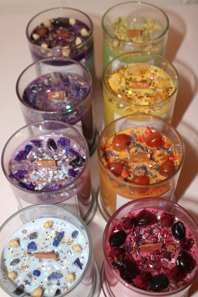 Heart Chakra Crystal Candle|Chakras|Crystal Candle|Soy Wax|Vegan|Natural|Cruelty Free|Crystal Healing|Self Care|Meditation|Crystal Candles