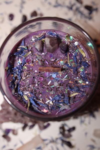 Crown Chakra Crystal Candle|Crystal Candle|Soy Wax|Vegan|Natural|Cruelty Free|Crystal Healing|Self Care|Chakras|Meditation|Crystal Candles