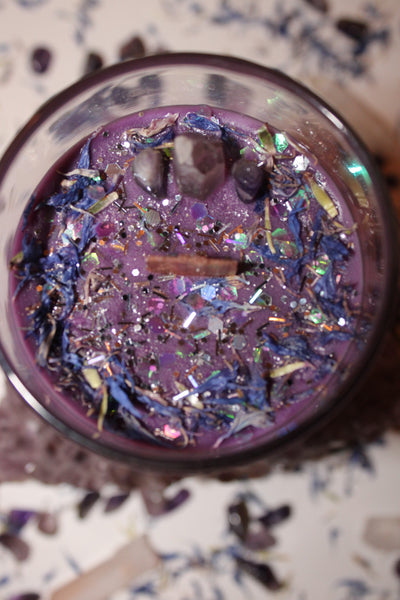 Crown Chakra Crystal Candle|Crystal Candle|Soy Wax|Vegan|Natural|Cruelty Free|Crystal Healing|Self Care|Chakras|Meditation|Crystal Candles