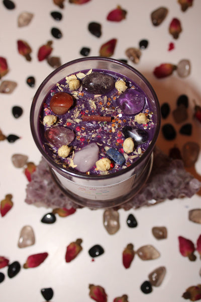 Chakra Balancing Crystal Candle|Crystal Candle|Soy Wax|Vegan|Natural|Cruelty Free|Crystal Healing|Self Care|Meditation|Crystal Candles|Chakras