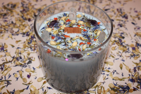 Personalized Intention Candle|Crystal Candle|Soy Wax|Vegan|Natural|Cruelty Free|Crystal Healing|Self Care|Meditation|Healing|Crystal Candles