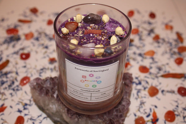 Chakra Balancing Crystal Candle|Crystal Candle|Soy Wax|Vegan|Natural|Cruelty Free|Crystal Healing|Self Care|Meditation|Crystal Candles|Chakras