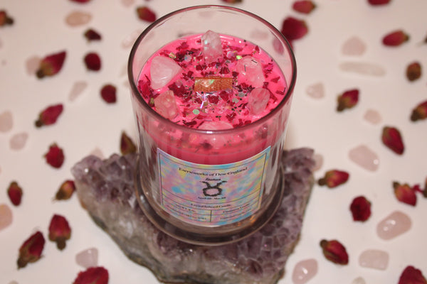 Taurus Crystal Candle|Crystal Candle|Soy Wax|Taurus Candle|Zodiac Candles|Taurus Crystals|Crystal Healing|Zodiac|Astrology|Crystal Candles