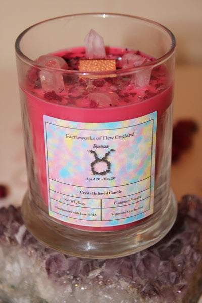 Taurus Crystal Candle|Crystal Candle|Soy Wax|Taurus Candle|Zodiac Candles|Taurus Crystals|Crystal Healing|Zodiac|Astrology|Crystal Candles