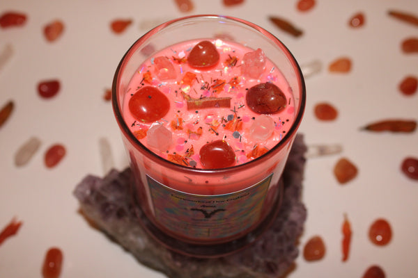 Aries Crystal Candle|Crystal Candle|Aries Candle|Zodiac Candle|Zodiac Candles|Aries Crystals|Aries|Zodiac|Astrology|       Crystal Candles