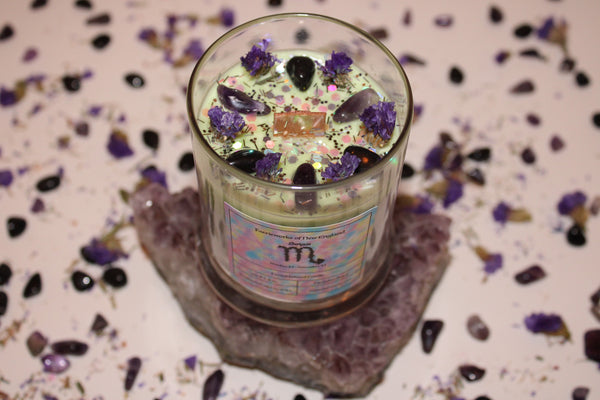 Scorpio Crystal Candle|Crystal Candle|Scorpio Candle|Zodiac Candle|Zodiac Candles|Crystal Healing|Zodiac|Astrology|Crystal Candles