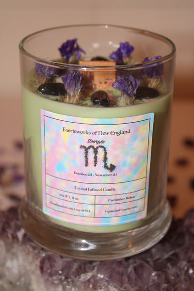 Scorpio Crystal Candle|Crystal Candle|Scorpio Candle|Zodiac Candle|Zodiac Candles|Crystal Healing|Zodiac|Astrology|Crystal Candles