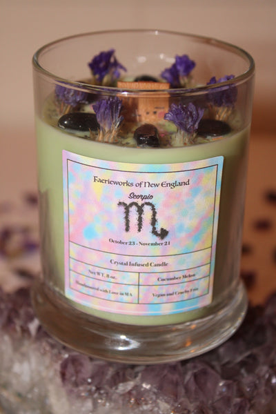 Scorpio Crystal Candle|Crystal Candle|Scorpio Candle|Zodiac Candle|Zodiac Candles|Crystal Healing|Zodiac|Astrology|Crystal Candles