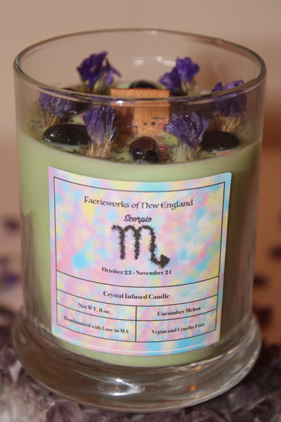 Scorpio Crystal Candle|Crystal Candle|Scorpio Candle|Zodiac Candle|Zodiac Candles|Crystal Healing|Zodiac|Astrology|Crystal Candles