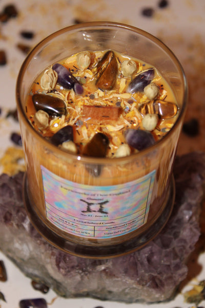 Gemini Crystal Candle|Crystal Candle|Zodiac Candle|Zodiac Candles|Gemini Candle|Gemini|Crystal Healing|Zodiac|Astrology|Crystal Candles