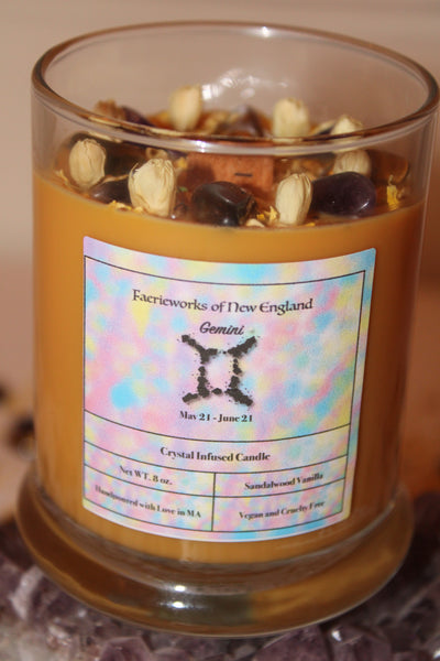 Gemini Crystal Candle|Crystal Candle|Zodiac Candle|Zodiac Candles|Gemini Candle|Gemini|Crystal Healing|Zodiac|Astrology|Crystal Candles