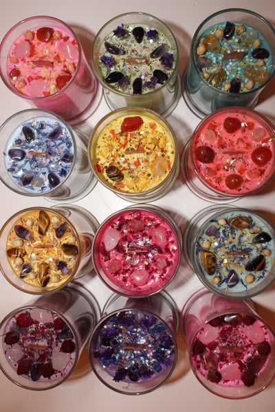 Leo Crystal Candle|Crystal Candle|Leo Candle|Zodiac Candles|Zodiac Candle|Leo Crystals|Leo|Crystal Healing|Zodiac|Astrology|Crystal Candles