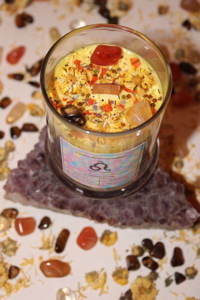 Leo Crystal Candle|Crystal Candle|Leo Candle|Zodiac Candles|Zodiac Candle|Leo Crystals|Leo|Crystal Healing|Zodiac|Astrology|Crystal Candles