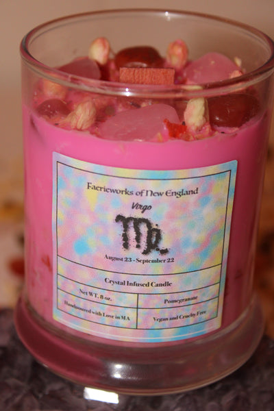 Virgo Crystal Candle|Crystal Candle|Virgo|Virgo Crystals|Virgo Candle|Zodiac Candles|Crystal Healing|Zodiac|Astrology|Crystal Candles
