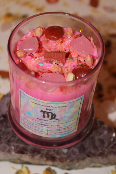 Virgo Crystal Candle|Crystal Candle|Virgo|Virgo Crystals|Virgo Candle|Zodiac Candles|Crystal Healing|Zodiac|Astrology|Crystal Candles