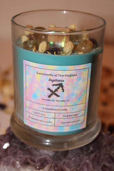 Sagittarius Crystal Candle|Crystal Candle|Sagittarius|Sagittarius Candle|Zodiac Candle|Zodiac Candles|Zodiac|Astrology|Crystal Candles