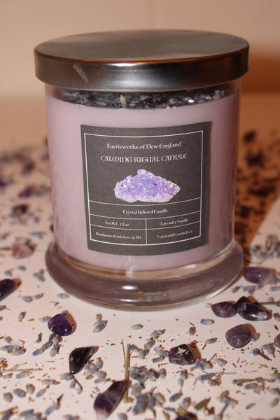 CALMING Anxiety Relief Candle|Crystal Candle|Crystal Candles|Intention Candle|Crystal Healing|Self Care|Meditation|Calm|Crystal Candles