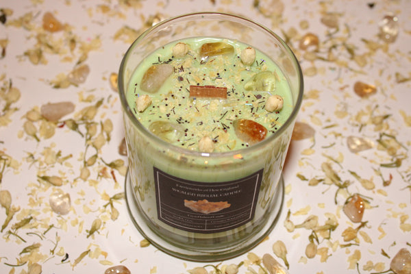 WEALTH Crystal Candle|Crystal Candle|Wealth Intention Candle|Ritual Candle|Money|Crystal Healing|Abundance Candle|Crystal Candles