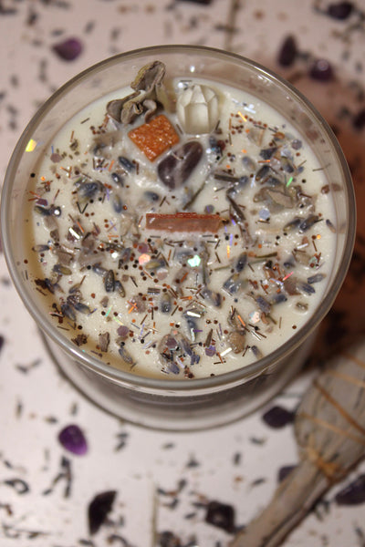 Cleansing Sage Intention Candle|Crystal Candle|Soy Wax|Vegan|Natural|Cruelty Free|Crystal Healing|Self Care|Cleansing|Smudge|Crystal Candles