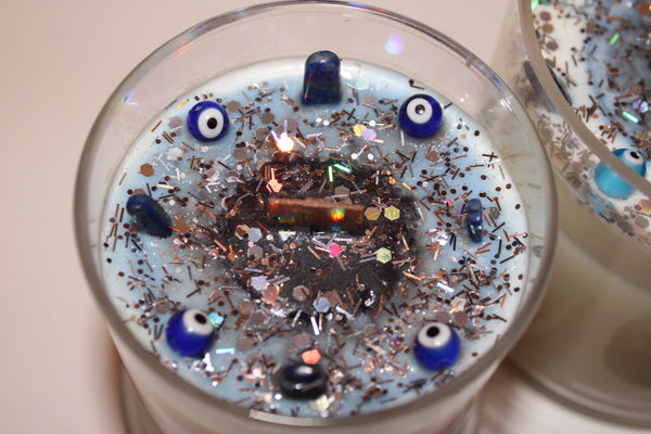 Evil Eye Candle|Evil Eye Crystal Candle|Protection Candle|Protection Crystal Candle|Crystal Candle|Crystal Candles|Evil Eye|Faerieworks