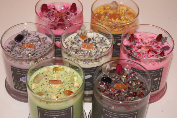 SELF LOVE Crystal Candle|Crystal Candle|Intention Candle|Faerieworks of New England|Crystal Healing|Self Care|Meditation|Crystal Candles