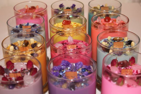 Personalized Intention Candle|Crystal Candle|Soy Wax|Vegan|Natural|Cruelty Free|Crystal Healing|Self Care|Meditation|Healing|Crystal Candles