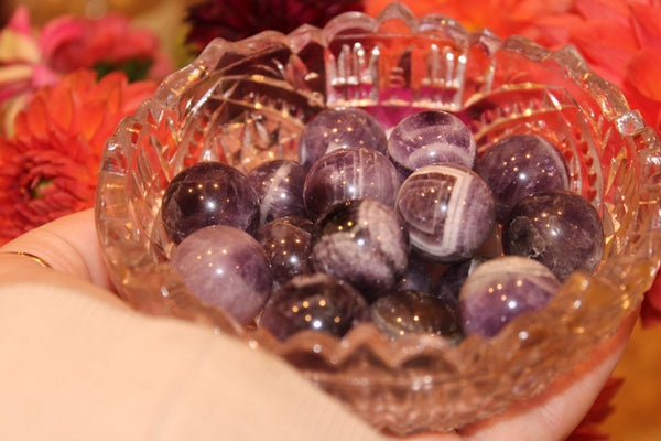 Chevron Amethyst Sphere|15MM Crystal Sphere|Crystal Sphere|Amethyst Sphere|Chevron Amethyst|Dream Amethyst|Crystal Spheres|Amethyst Sphere