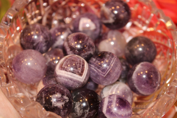 Chevron Amethyst Sphere|15MM Crystal Sphere|Crystal Sphere|Amethyst Sphere|Chevron Amethyst|Dream Amethyst|Crystal Spheres|Amethyst Sphere