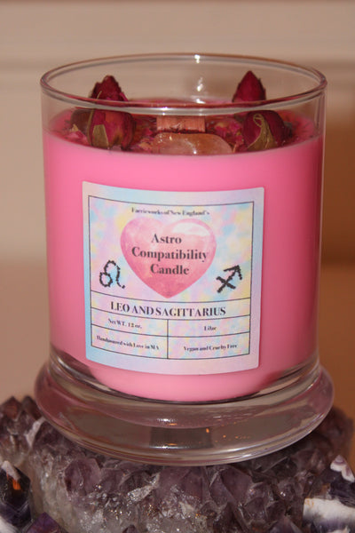 Zodiac Compatibility Candle|Crystal Candle|Soy Wax|Vegan|Natural|Cruelty Free|Crystal Healing|Zodiac|Astrology|Crystal Candles|Anniversary