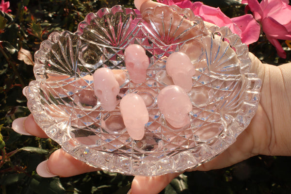 Rose Quartz Crystal Skull|2 CM Crystal Skull|Crystal Skull Carving|Rose Quartz Crystal Skull Carving|Rose Quartz Crystal Skulls