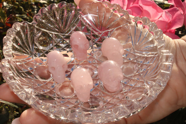 Rose Quartz Crystal Skull|2 CM Crystal Skull|Crystal Skull Carving|Rose Quartz Crystal Skull Carving|Rose Quartz Crystal Skulls