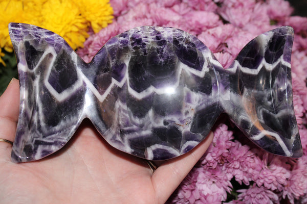 Chevron Amethyst Triple Moon BowlCrystal Bowl| Amethyst Crystal Bowl|Amethyst Bowl|Chevron Amethyst|Dream Amethyst|Crystal Bowls|Amethyst