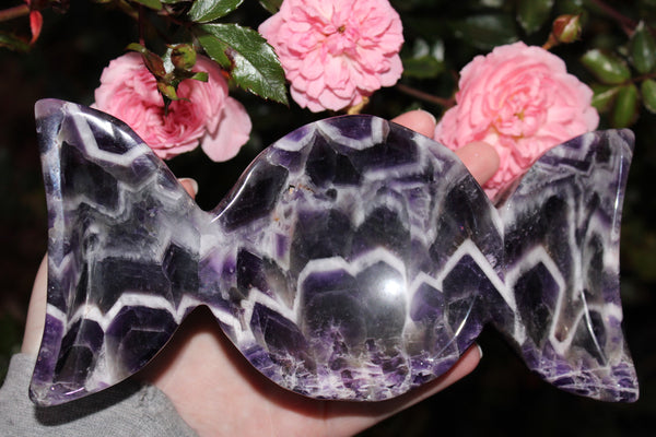Chevron Amethyst Triple Moon BowlCrystal Bowl| Amethyst Crystal Bowl|Amethyst Bowl|Chevron Amethyst|Dream Amethyst|Crystal Bowls|Amethyst