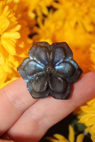 Labradorite Flower Carving|Flower Carving|Crystal Carving|Flower Crystal Carving|Crystal Flower|Labradorite Flower|Labradorite Carving