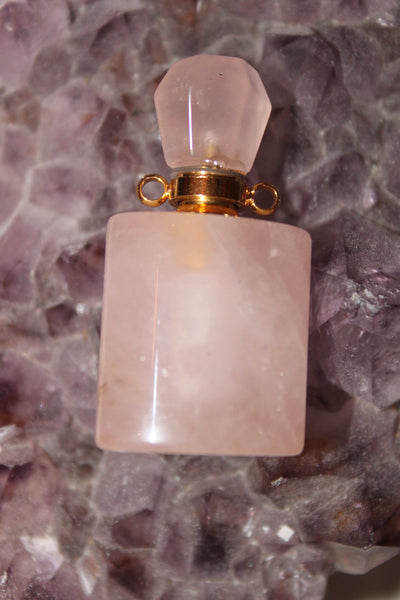 Crystal Perfume Bottle Pendant|Crystal Essential Oil Dropper Pendant|Essential Oil Dropper Necklace|Crystal Perfume Bottle Necklace