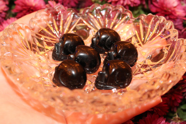 Black Obsidian Crystal Skull|Crystal Skull|2 CM Crystal Skull|Black Obsidian Crystal Skull Carving|Black Obsidian Crystal Skulls|Obsidian