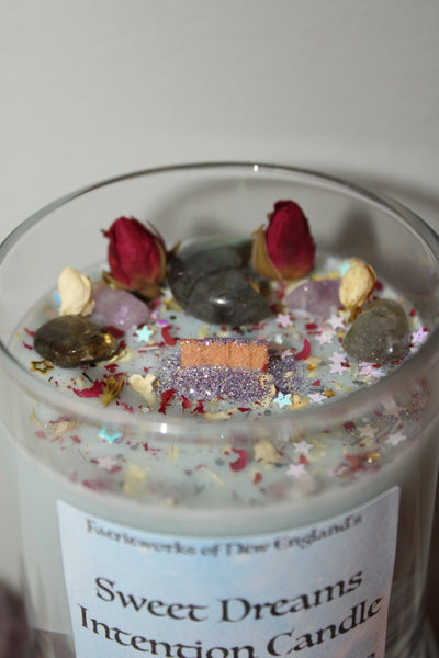 Sweet Dreams Candle|Crystal Candle|Crystal Candles|Intention Candle|Crystal Healing|Self Care|Meditation|Calm|Crystal Candles