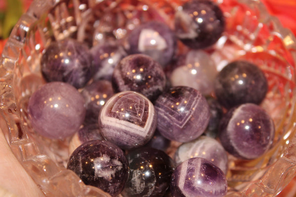 Chevron Amethyst Sphere|15MM Crystal Sphere|Crystal Sphere|Amethyst Sphere|Chevron Amethyst|Dream Amethyst|Crystal Spheres|Amethyst Sphere