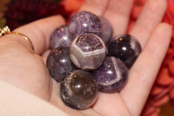 Chevron Amethyst Sphere|15MM Crystal Sphere|Crystal Sphere|Amethyst Sphere|Chevron Amethyst|Dream Amethyst|Crystal Spheres|Amethyst Sphere