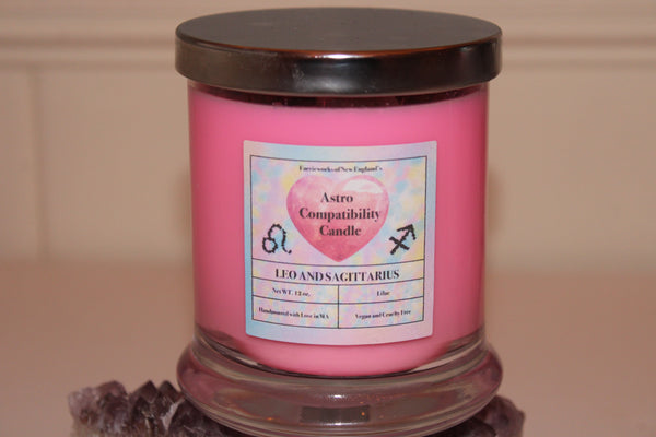 Zodiac Compatibility Candle|Crystal Candle|Soy Wax|Vegan|Natural|Cruelty Free|Crystal Healing|Zodiac|Astrology|Crystal Candles|Anniversary