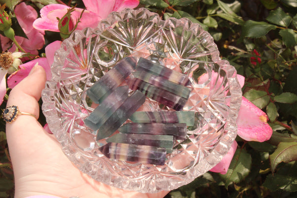 Fluorite Tower|Crystal Tower|Fluorite Crystal Tower|1.5 Inch Fluorite Tower|Fluorite|Crystal Towers|Rainbow Fluorite|Banded Fluorite