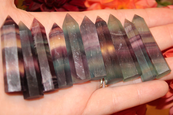 Fluorite Tower|Crystal Tower|Fluorite Crystal Tower|1.5 Inch Fluorite Tower|Fluorite|Crystal Towers|Rainbow Fluorite|Banded Fluorite