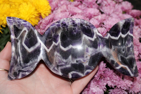 Chevron Amethyst Triple Moon BowlCrystal Bowl| Amethyst Crystal Bowl|Amethyst Bowl|Chevron Amethyst|Dream Amethyst|Crystal Bowls|Amethyst