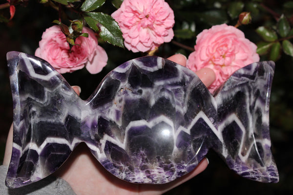 Chevron Amethyst Triple Moon BowlCrystal Bowl| Amethyst Crystal Bowl|Amethyst Bowl|Chevron Amethyst|Dream Amethyst|Crystal Bowls|Amethyst