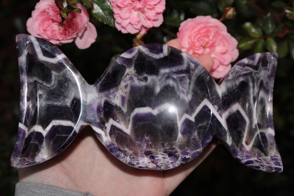 Chevron Amethyst Triple Moon BowlCrystal Bowl| Amethyst Crystal Bowl|Amethyst Bowl|Chevron Amethyst|Dream Amethyst|Crystal Bowls|Amethyst