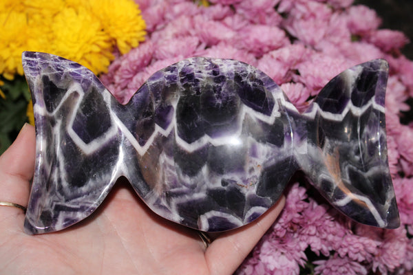Chevron Amethyst Triple Moon BowlCrystal Bowl| Amethyst Crystal Bowl|Amethyst Bowl|Chevron Amethyst|Dream Amethyst|Crystal Bowls|Amethyst
